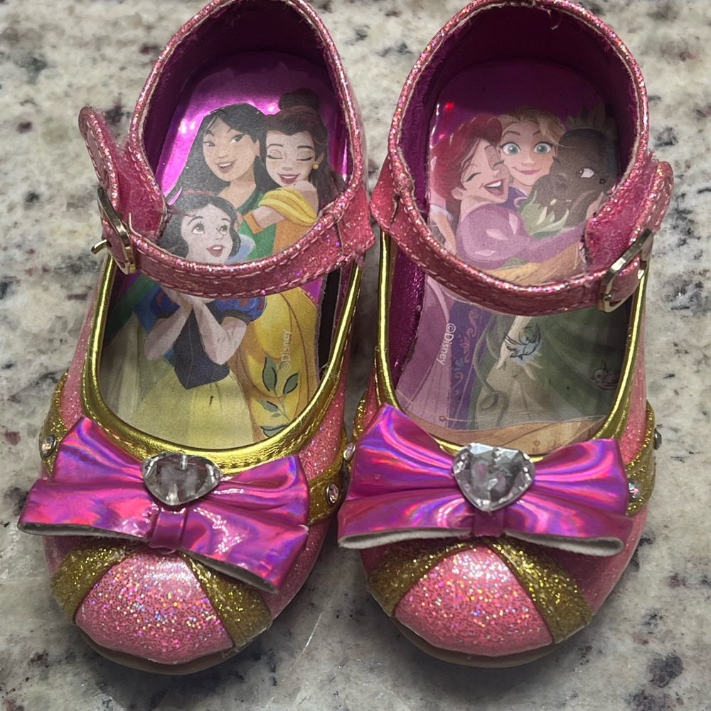 Pink and Gold Glitter Princess Shoes